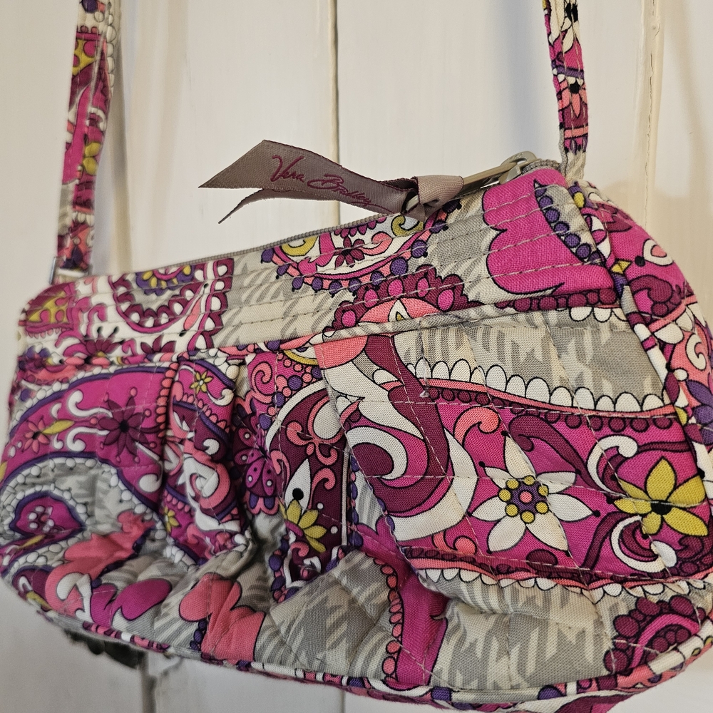 Vera Bradley Pink and Gray Patterned Shoulder Bag